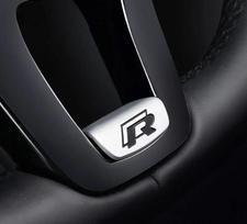 3D Aluminum Alloy Rline Emblem Car Steering Wheel WKFD5 Sticker Accessories For Volkswagen GTI Polo Golf Passat Scirocco Jetta Beetle black