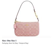 COACH Nolita Džinsinio Audinio Mažas Moteriškas Pečių Krepšys Su Odos Detalėmis Šviesiai Rožinis CEX24-IMNH1 One Size 1 beige
