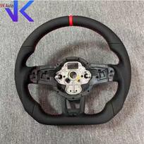 Volkswagen Golf MK 7 7.5 GTI GTD GTE R Polo Customm RLine Sportiniam Vairui Pusiau Oda Alcantara Daugiaspalvis Red StripStitch