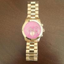 MICHAEL KORS Runway Women's Quartz Chronograph Watch pink Dial stainless steel Strap 38mm MK6161 rožinė