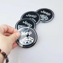 4 vnt. Automobilio ratlankio centro lipdukai Jeep Grand Commander Cherokee Patriot Wrangler Grand Cherokee Renegade Liberty Dekoravimui
