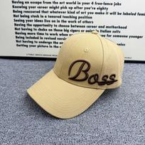 High quality hardtop Boss embroidered cap Unisex face visor Versatile commuter baseball cap Adjustable 54-60cm gray