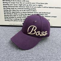 High quality hardtop Boss embroidered cap Unisex face visor Versatile commuter baseball cap Adjustable 54-60cm violetinė