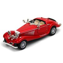 1:28 Scale Benz 500K atitraukite liejimo metalo antikvariniai klasikinio modelio automobiliai Kolekciniai žaislai Dovanos (Ilgis 6,5 colio / 16,8 cm) 16.2x5.7x4.8cm raudona