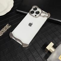 Prabangus metalo titano lydinio netaisyklingas telefono dėklas, skirtas iPhone 13 14 15 Pro Max 14 15Plus Alien aliuminio objektyvo žiedo apsauginis dangtelis For iPhone 14 ProMax&Case & Camera Protector