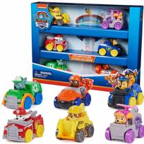 Paw Patrol 6 šaunių transporto priemonių rinkinys Pup Squad Racers Chase Marshall Skye