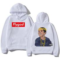 Pop Rap Muzika Klasikiniai Retro Drabužiai Westside Gunn Flygod Hoodies Dvišaliai Grafiniai Spaudiniai Megztiniai Unisex Ypač Laisvi Puloveriai M balta