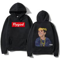 Pop Rap Muzika Klasikiniai Retro Drabužiai Westside Gunn Flygod Hoodies Dvišaliai Grafiniai Spaudiniai Megztiniai Unisex Ypač Laisvi Puloveriai XS juoda