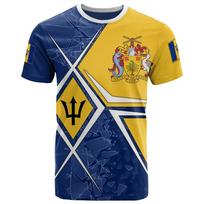 Barbadoso Vėliavos Grafinis T-shirt Vyrams Drabužiai 3D Spausdinti Lauko Sportiniai Marškinėliai Apvalus Kaklas Trumpomis Rankovėmis Laisvalaikio Marškinėlis L yellow