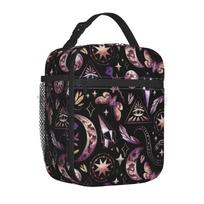 Tarot Moon Butterfly Goth Lunch Box Reusable Portable Insulated Totes Lunch Bag Thermal Cooler Bento for Boys Girls Women 26x21x11CM smėlis