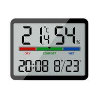 Skaitmeninis sieninis laikrodis Didelis ekranas Data ir temperatūra Drėgmės jutiklis Puikiai tinka naudoti namuose ir biure Veikia baterijomis C