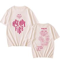 Negalvok apie rožinį dramblį 2025 m. marškinėliai ARCADE FIRE Roko grupės marškinėliai Medvilniniai vyriški moteriški Unisex Gatvės stiliaus Hip Hop marškinėliai XL juoda