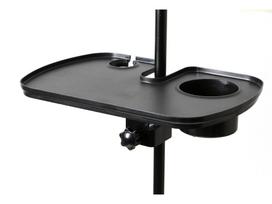 Adjustable Metal Sound Card Tray & Microphone Stand with Storage Rack juoda