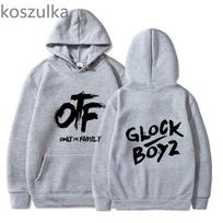 OTF letter print men's hoodie street style men and women couples universal adult autumn and winter comic pattern S white