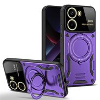 Armor Shockproof Magsafe Wireless Charge Case for Xiaomi POCO X7 X6 X5 X4 Pro 5G X3 NFC Magnetic Ring Bumper Cover For POCO X7 Pro violetinė
