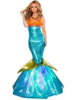 Suaugusiųjų Undinėlės Princesės Vakarinė Suknelė su Blizgučiais: Seksualus Helovino Cosplay kostiumas M blue