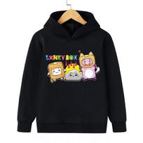 Lanky Box Spausdintas Hoodie Berniukui Juokingas Animacinis Streetwear Akmens Katės Spausdinimas Vaikams Mergaitėms Ilgomis Rankovėmis Džemperis Dėžutės Formos Megztinis 140 beige
