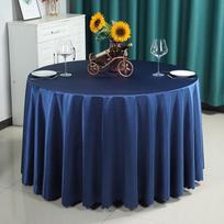 Viešbučio staltiesė apvaliam stalui Storas audinys Valgomojo stalo staltiesė Satino Didelio apvalaus stalo Viešbučio kvadratinis Banketinio stalo Europos kvadratinio stalo Staltiesė round 160cm [tablecloth size] tamsiai mėlyna