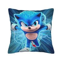 Dekoratyvinė pagalvės užvalkalas Animacinis S-Sonic Aksesuarai Kėdė Mesti pagalvės užvalkalas Kvadratinis stilius Daug dydžių 12x12Inch blue