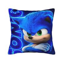 Dekoratyvinė pagalvės užvalkalas Animacinis S-Sonic Aksesuarai Kėdė Mesti pagalvės užvalkalas Kvadratinis stilius Daug dydžių 12x12Inch