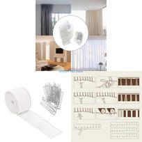6 Meter Curtain Pleating Tape White Pleater Tape with 15Pcs 4 Prongs Curtain Pleat Hooks Clips for Making Home Decors D57B China Mainland white