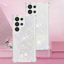 Blizgantis skystas smėlio laikrodžio dėklas telefonui Samsung Galaxy S25 Edge S24 S23 S22 Ultra S21 Plus S20 FE 5G, apsaugantis nuo kritimo, skaidrus dangtelis Galaxy S25 Ultra white