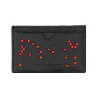 Alexander McQueen Logo Studded Decorated Calfskin Wallet Card Holder Men Wallets Black 550820-1AALS-1000 Basic Set (Bag+Dust Bag) black