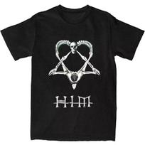 Him Band Ville Valo Heartagram Love Metal Tshirt Summer Mens Street Cotton Tshirt Trend Loose Shortsleeved Tshirt S black