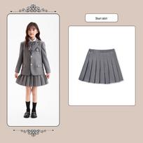 Britiško stiliaus pilkas mokyklinės uniformos komplektas darželinukams ir pradinių klasių mokiniams Size 160cm gray