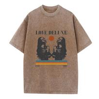 Sade Love Deluxe Marškinėliai Vintažiniai Harajuku Spausdinimas Vasaros Ventiliatoriams Dovana Unisex Apvalia Kaklo Trumpomis Rankovėmis Laisvalaikio Medvilniniai T-marškinėliai 2XL brown