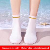 Neperšlampamos silikoninės neslystančios nardymo kojinės su raišteliu snorkelingui ir plaukimui - Unisex didelio elastingumo paplūdimio avalynė Large gray