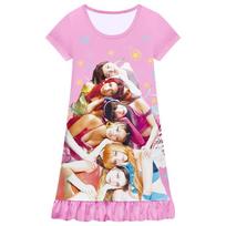 82979 Kids Girls KATSEYE Short Sleeves Ruffle Pleat Dress 160cm rožinė