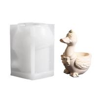 Creative Duck Shape Silicone Mold for Crafting Flowerpot Jewelry Containers Candle Holder Smooth Interior Easy Demolding