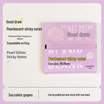Transparent Pearlescent Sticky Notes in Box: Ideal for Students & Office Memo Pads 100 sheets/box pink