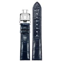 Krokodilo odos dirželis, tinkantis Jaeger LeCoultre Moonphase Master Date Flip Beichen serijos laikrodžio grandinėlei, vyriškas 20mm 21mm 22mm 21mm black