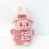 Doll Clothes 17Cm For Labubu Cute Sweater Bag Outfit Set Monster Idol Diy Dress-Up Accessories For Birthday Christmas Gift Items white