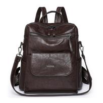 PU odinė kuprinė moterims Madinga universalaus dizaino rankinė Moterų pečių krepšiai Kelioninė kuprinė 30cm*17cm*29cm tamsiai ruda spalva