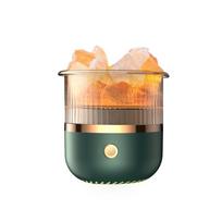 Salt Stone Aroma Diffuser with Seven-Color Light for Home Use - Essential Oil and Air Humidifier Salt Stone Aroma Diffuser žalia