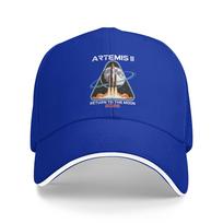 Artemis II to The Moon Rocket Launch Space Exploration Baseball Cap yk Retro Hip Hop Hats Summer Unisex Outdoor Gym Snapback Cap One Size blue
