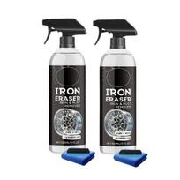 Iron Remover Spray for Car Wheels, Fast Acting Rust And Brake Dust Cleaner, Metal Fallout Remover for Auto Paint Hardware 2pcs black