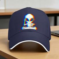 Alien Dj Trippy Vaporwave Techno Rave EDM Music Festival Sun Baseball Cap  Spring yk Retro Trucker Hat Skate Baseball Caps One Size blue