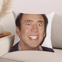 Aktorius Naujas Pop N-Nicolas C-Cage Juokingas Pagalvės Užvalkalas Biuro Pagalvės Tinka Sofa Automobilis Miegamasis Dekoratyvinis Pagalvės Užvalkalas Short plush 80*80(CM)-1Pcs