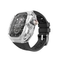 Atsparus įbrėžimams laikrodžio dirželis + dėklas Apple Watch iWatch Ultra 3, greitai nuimamas permatomas dėklas 49mm, modifikuotas dėklas su dirželiu 49MM&Apple Watch Ultra 3/2/1(49mm) gray