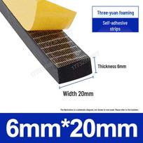 EPDM Lipni putų gumos juosta - Smūgius sugeriantis, Apsaugantis nuo susidūrimų, Labai elastingas 6mm*20mm (Yellow Grid Back Adhesive) black