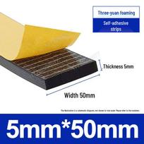 EPDM Lipni putų gumos juosta - Smūgius sugeriantis, Apsaugantis nuo susidūrimų, Labai elastingas 5mm*50mm (Yellow Grid Back Adhesive)