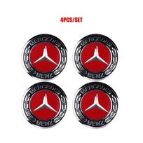 56/60/65mm For Mercedes Benz W211 W203 W204 W210 W124 AMG W202 CLA W212 W220 W205 Wheel Center Hub Cap Stickers Auto Accessories 56MM black