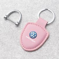 PU Leather Car Styling Emblem Key Chain Ring For VW Golf 6 7 8 4 5 MK4 MK5 MK6 MK7 B6 GTI Amarok T5 Phaeton Teramont ID3 Tiguan XV9 white