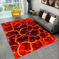 3D Volcano Lava Magma Illusion Rug Large Non-slip Carpet for Living Room Bedroom Sofa Doormat Decoration Gift 40x60cm(15x23in)