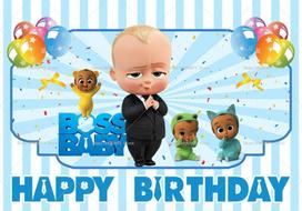 Boss Baby Cartoon Backdrop Lovely Baby Birthday Party Decor Baby Shower Supplies Photo Backdrop Party Wall Banner 59x51.1inch/150*130cm