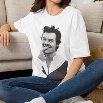 Monochrome Bootleg Harry Styles T-Shirt S white